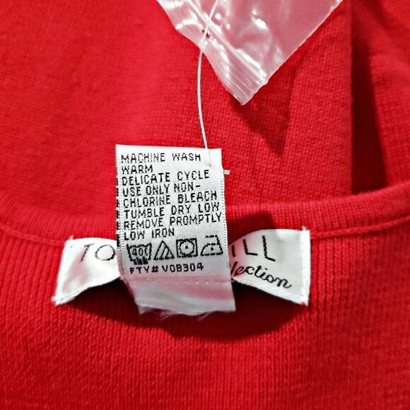 Tower Hill Collections Red Sleeveless Pullover Deep V-neck Knit Dress Size XL - Picture 3 of 8